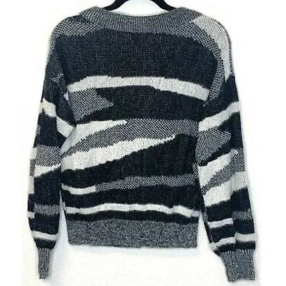 Leith Soft Fuzzy Button Cardigan Sweater Sz XL/Extra Large in Black Zebra NWT - Picture 2 of 7